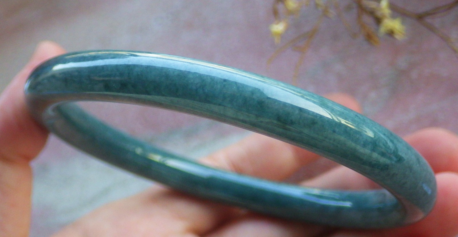 Video Certified Natural A JADE JADEITE Circle Bangle Bracelet 69 mm 134027
