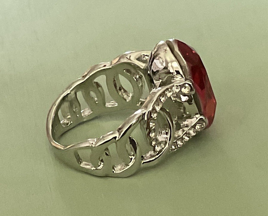 HOT PINK TOPAZ RING – 20X14mm Or 18.0ctw – White Accents – .925 SS !!!