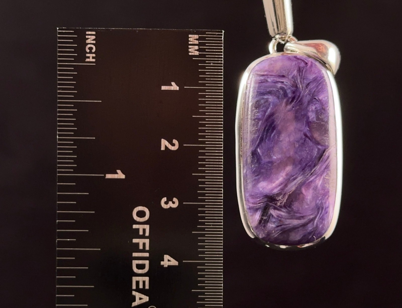 CHAROITE Crystal Pendant – Sterling Silver – Fine Jewelry, Healing Stones, 52885