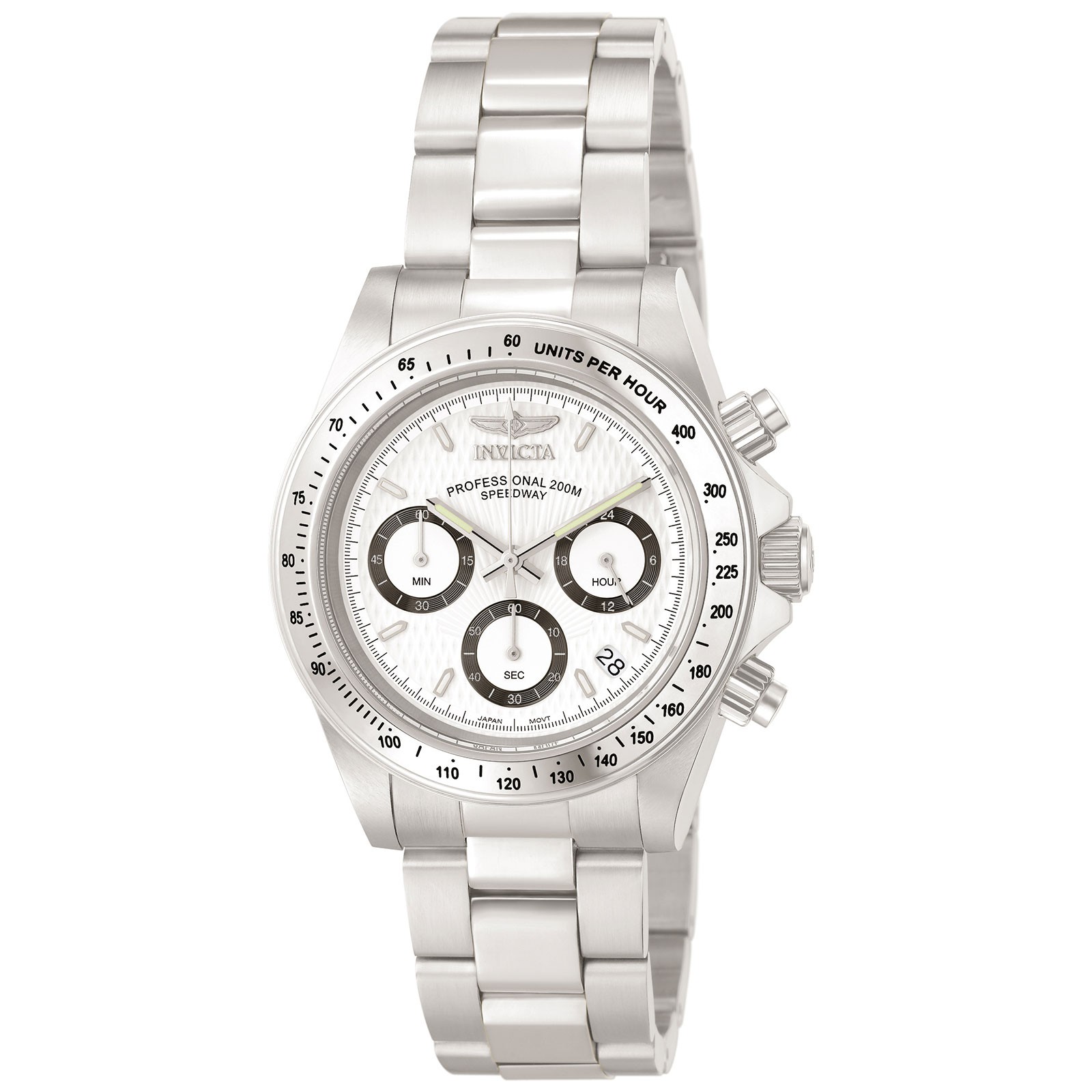 Invicta Men’s Watch Speedway Chronograph White and Black Dial Bracelet 9211