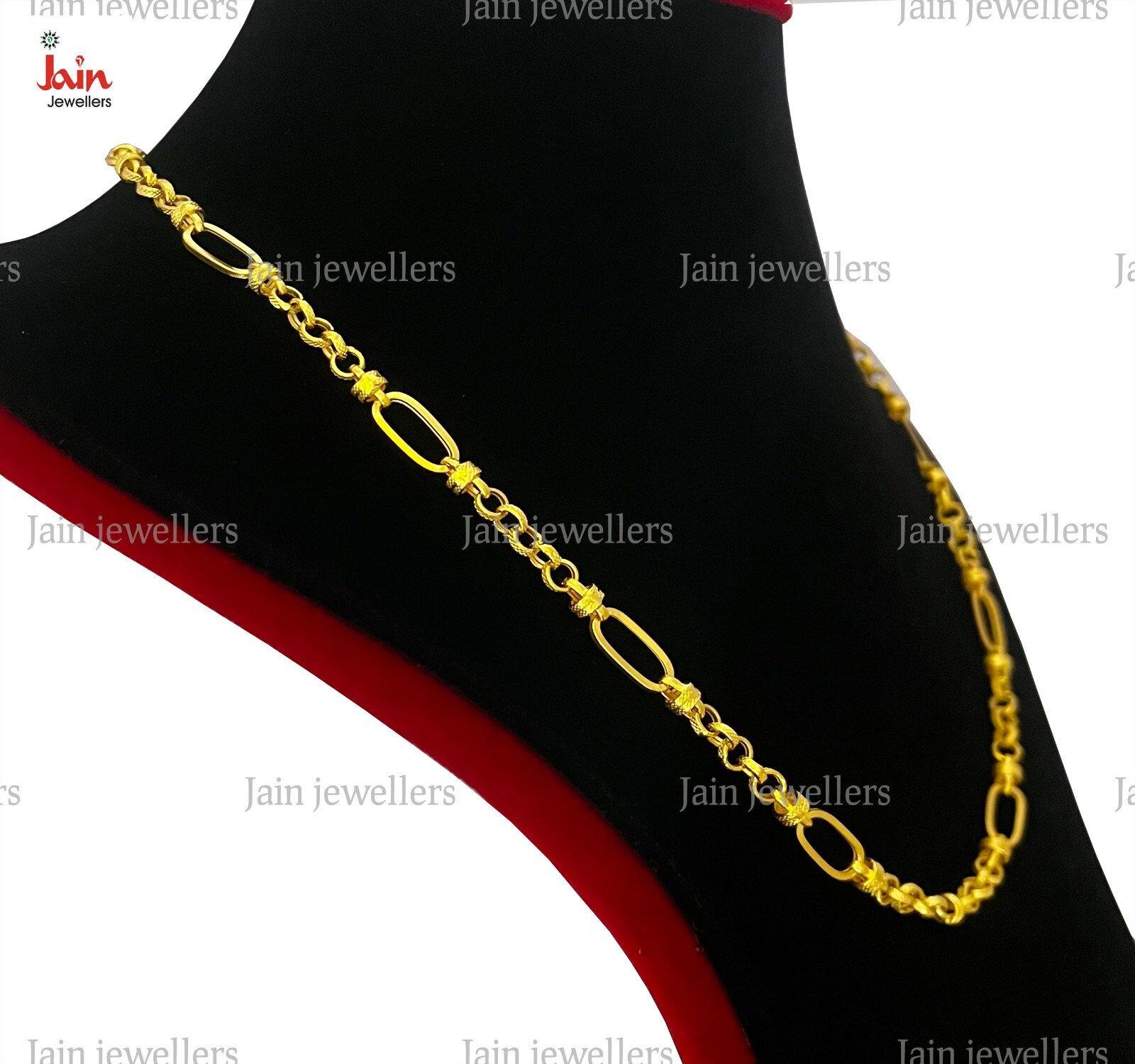REAL GOLD 18 Kt, 22 Kt Hallmark Yellow Gold Link Men’s Necklace Chain 6.26MM