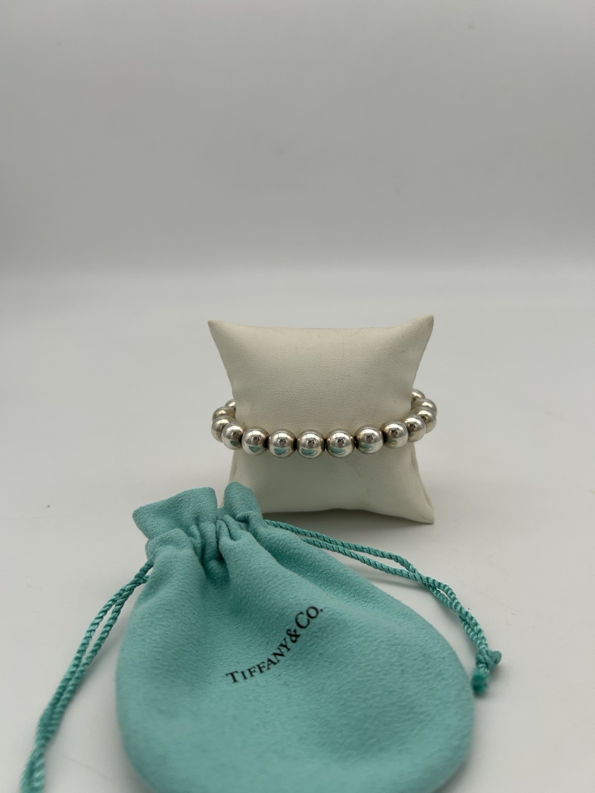 TIFFANY & CO STERLING SILVER HARDWEAR BALL BRACELET- 7.25 “LONG- MINT!
