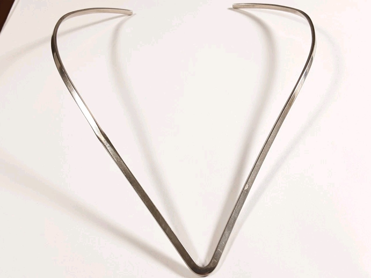 925 STERLING SILVER V NECK CHOKER COLLAR 14.5″ + GAP NECKLACE 12 GRAMS