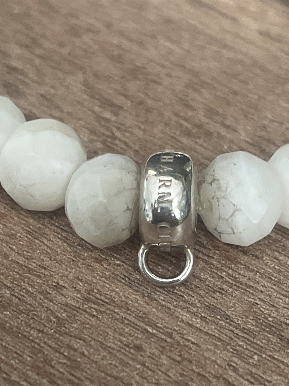 Thomas Sabo White Agate Stone Bracelet , Charm Carrier Rare Size 16 Cm Hallmark