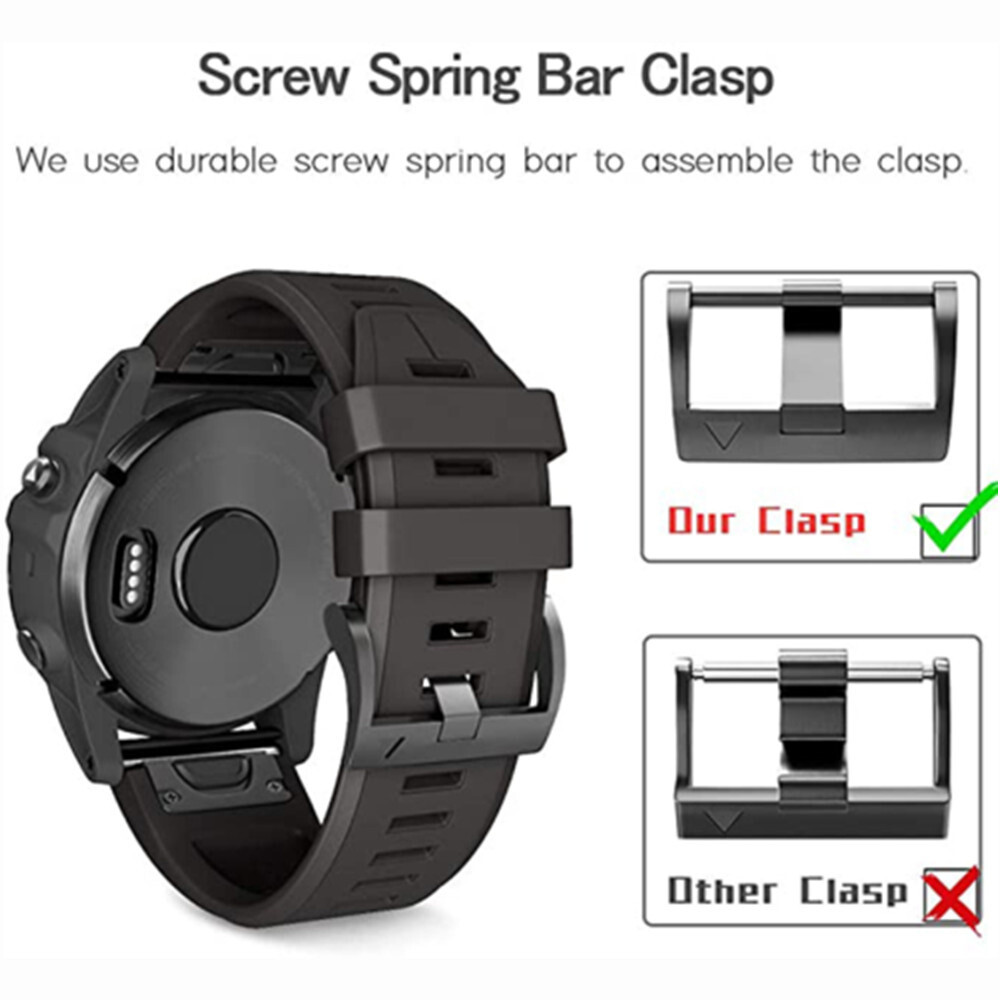 Easy Fit Silicone Strap For Garmin Fenix 7 7X Solar 6 6X Pro 5 5X 3 Watch Band