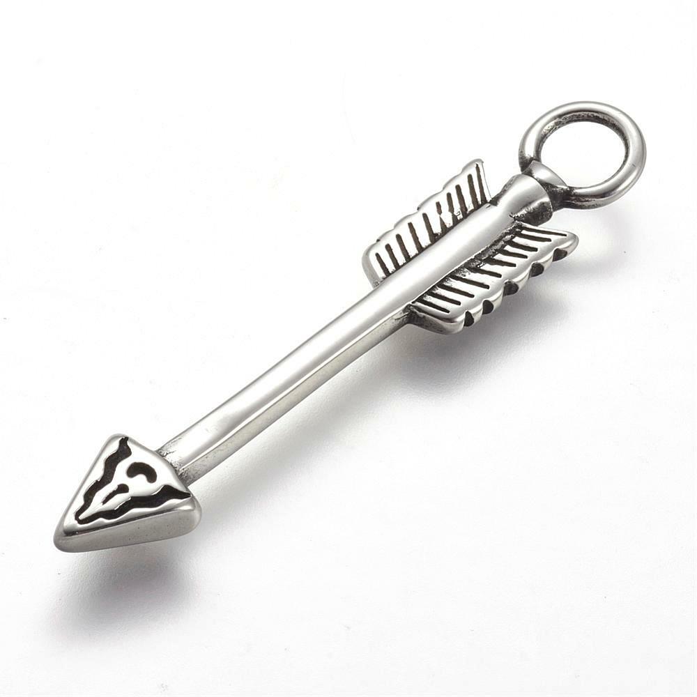 Arrow Necklace, Pure 304 Stainless Steel, Strength and Protection Symbol Native