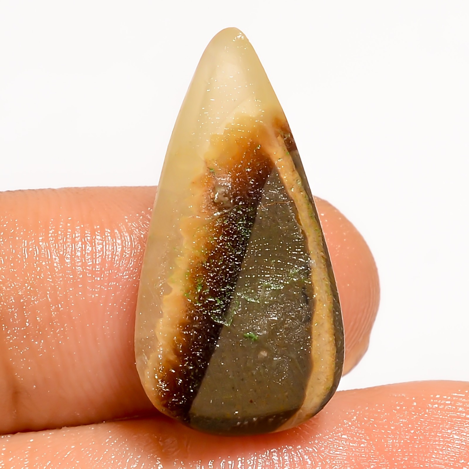14 Ct Natural Septarian Pear Cabochon Loose Gemstone For Jewelry 24X12X6 mm