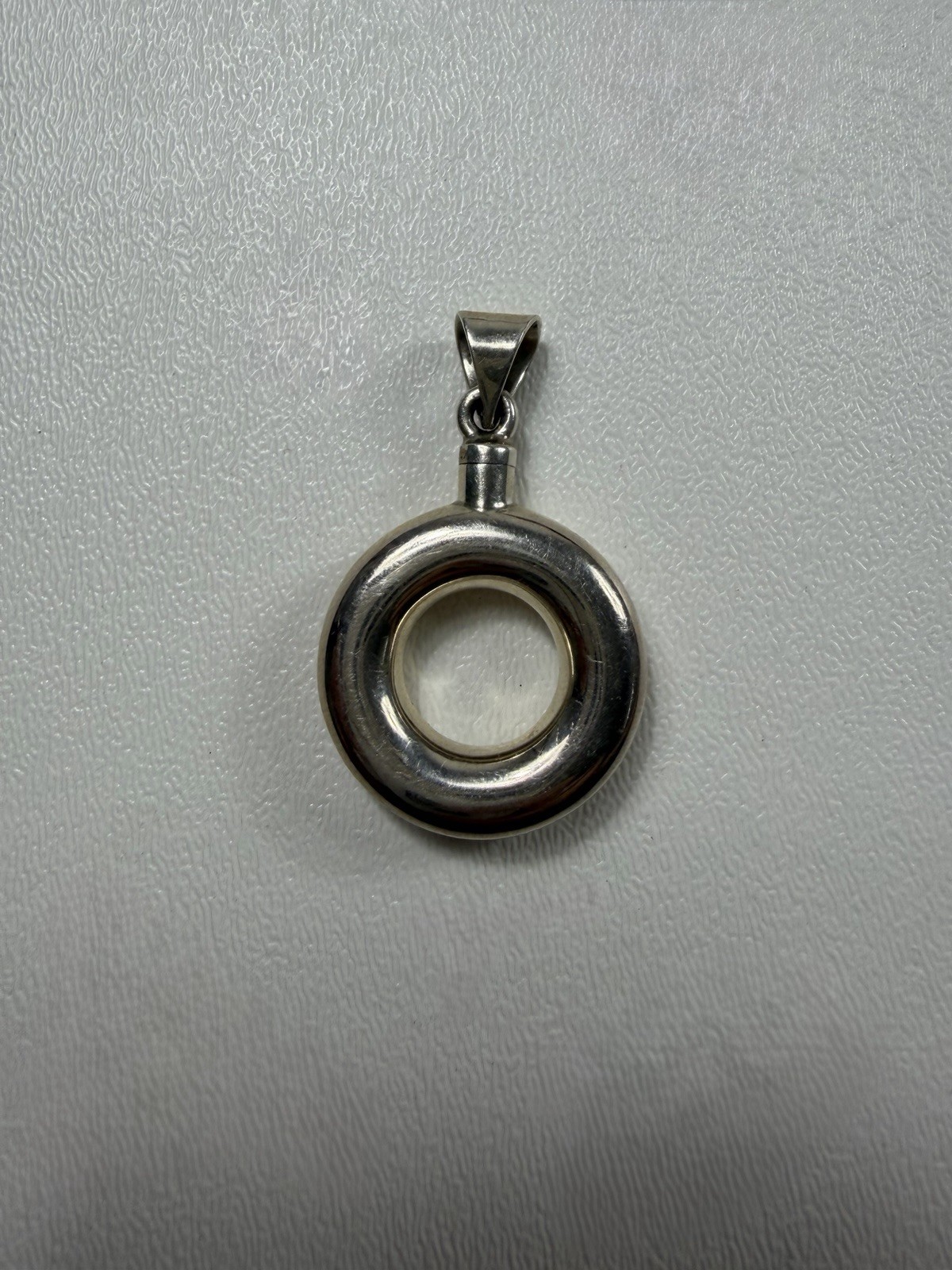 Vintage Taxco Sterling Silver 925 Necklace Pendant Perfume Bottle Flask Donut