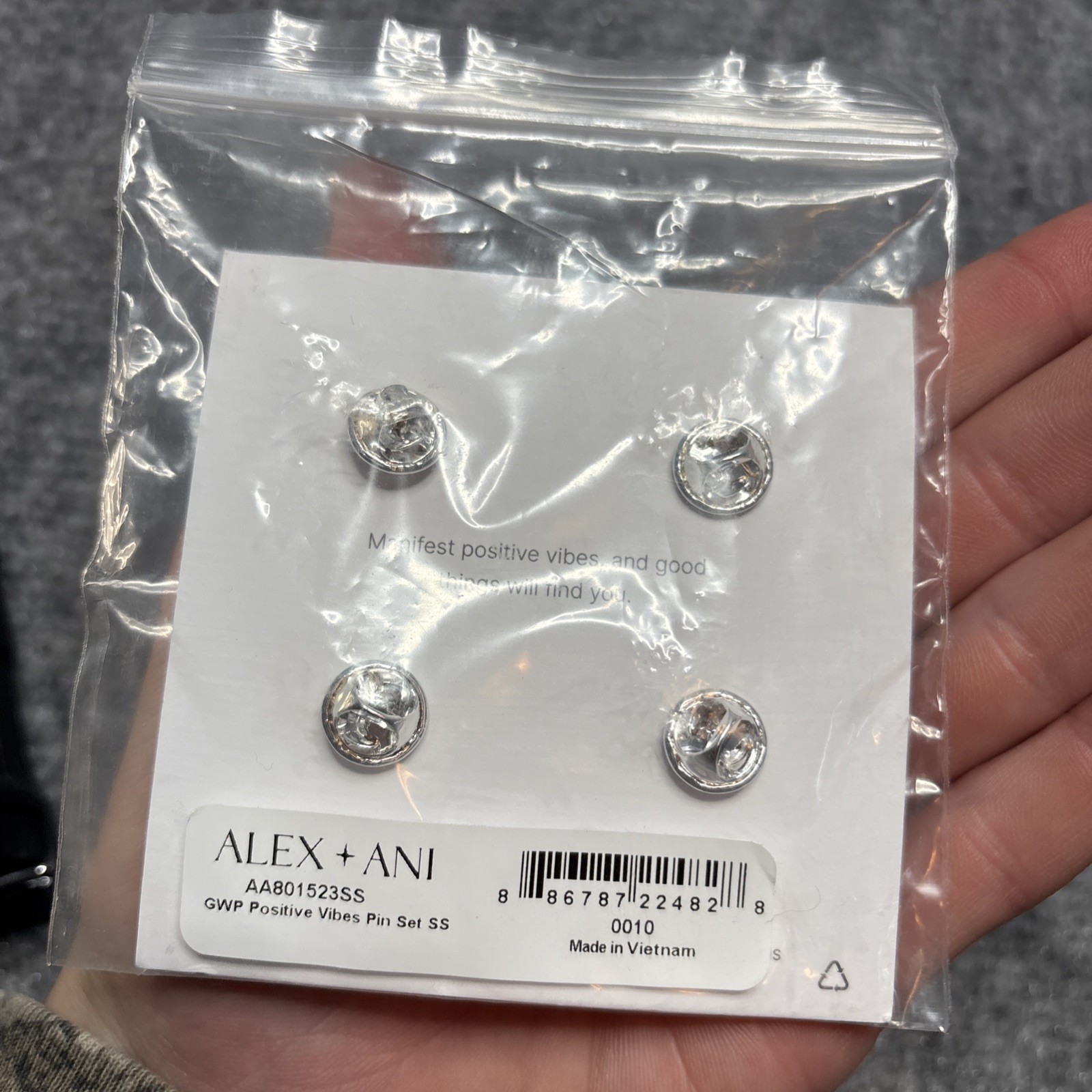 Alex and Ani Positive Vibes Pin Set of 4 Heat Butterfly Eye Gnome New