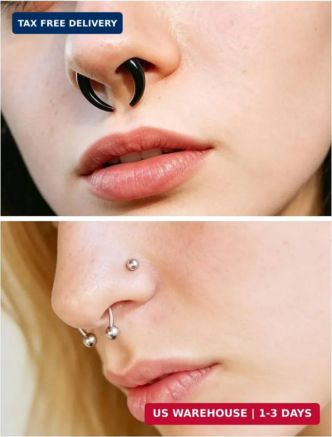 14G4G Septum Stretching Kit Surgical Steel Acrylic Pincher Tapers C Shape Buf…
