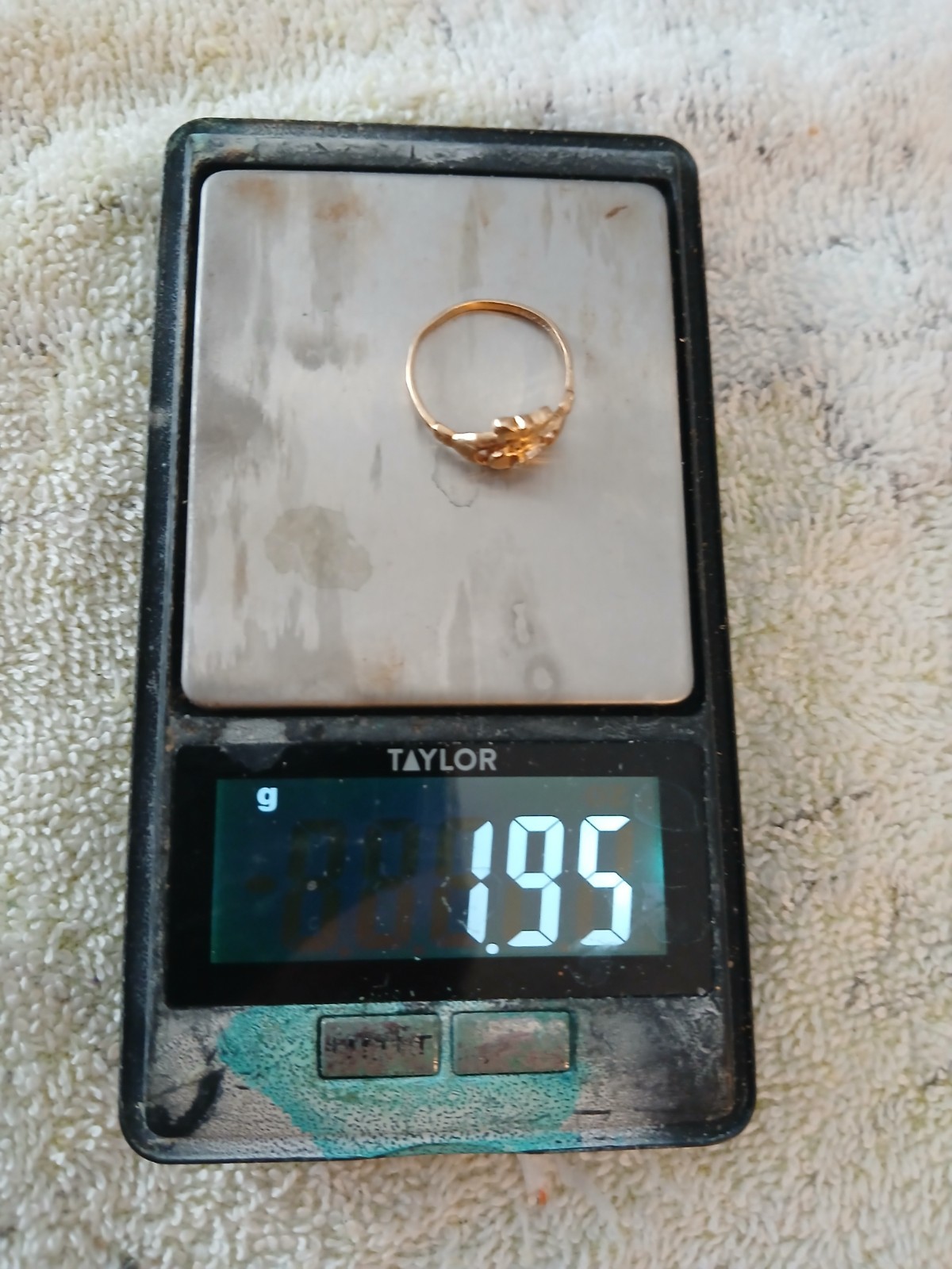 14k 14kp 1.95g Solid Yellow Gold with natural Diamond Claddagh size 5 1/2 Ring