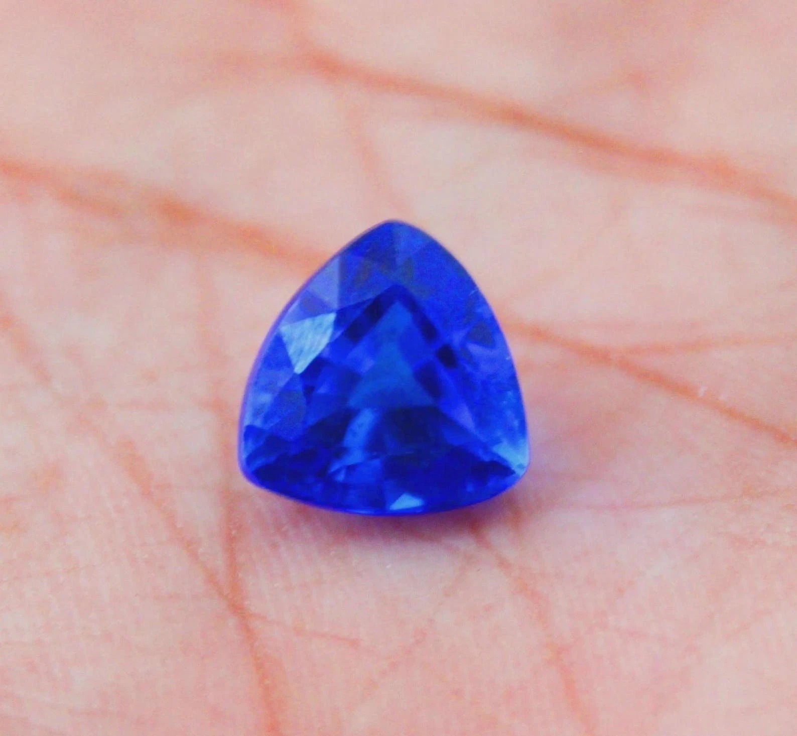 6.65 Ct Natural Vibrant Blue Tanzanite Trillion Cut Loose Gemstone GIE Certified