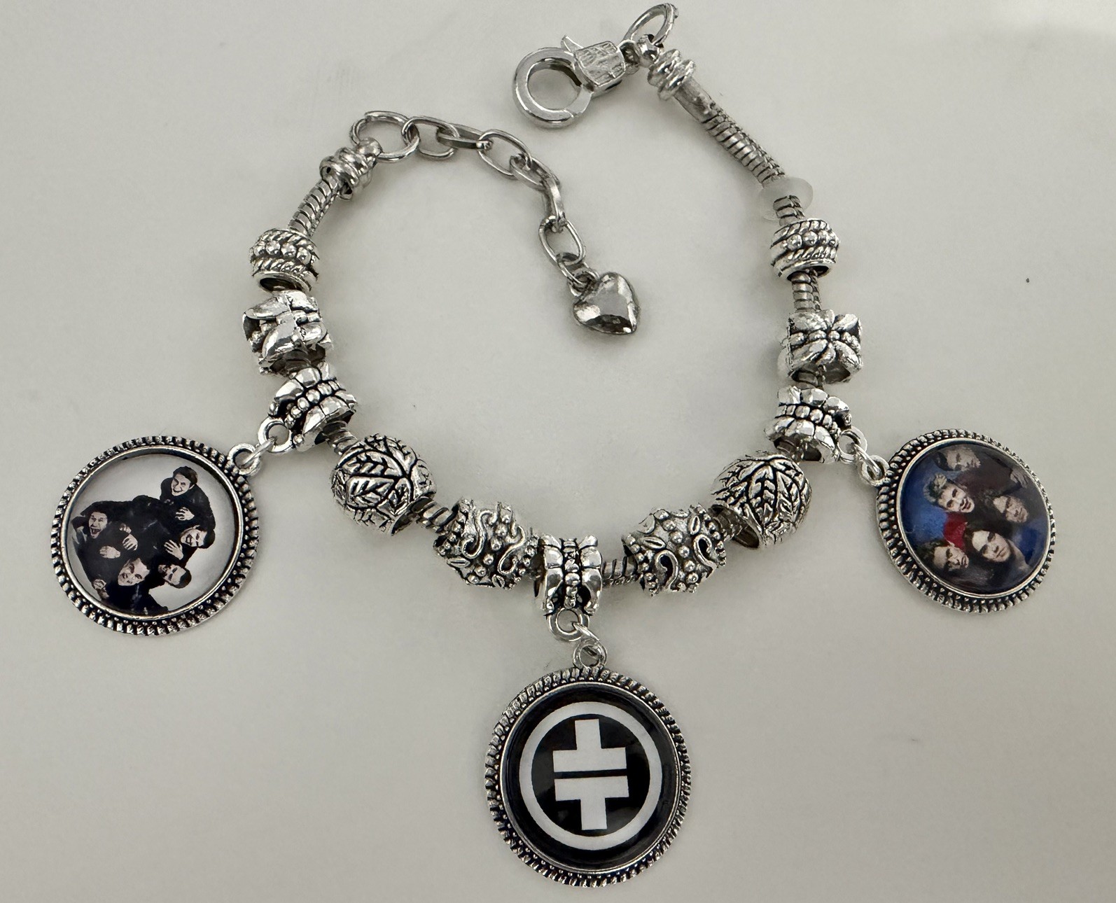 Take That charm bracelet inspired Handmade gift 18cm + 5cm extension chain