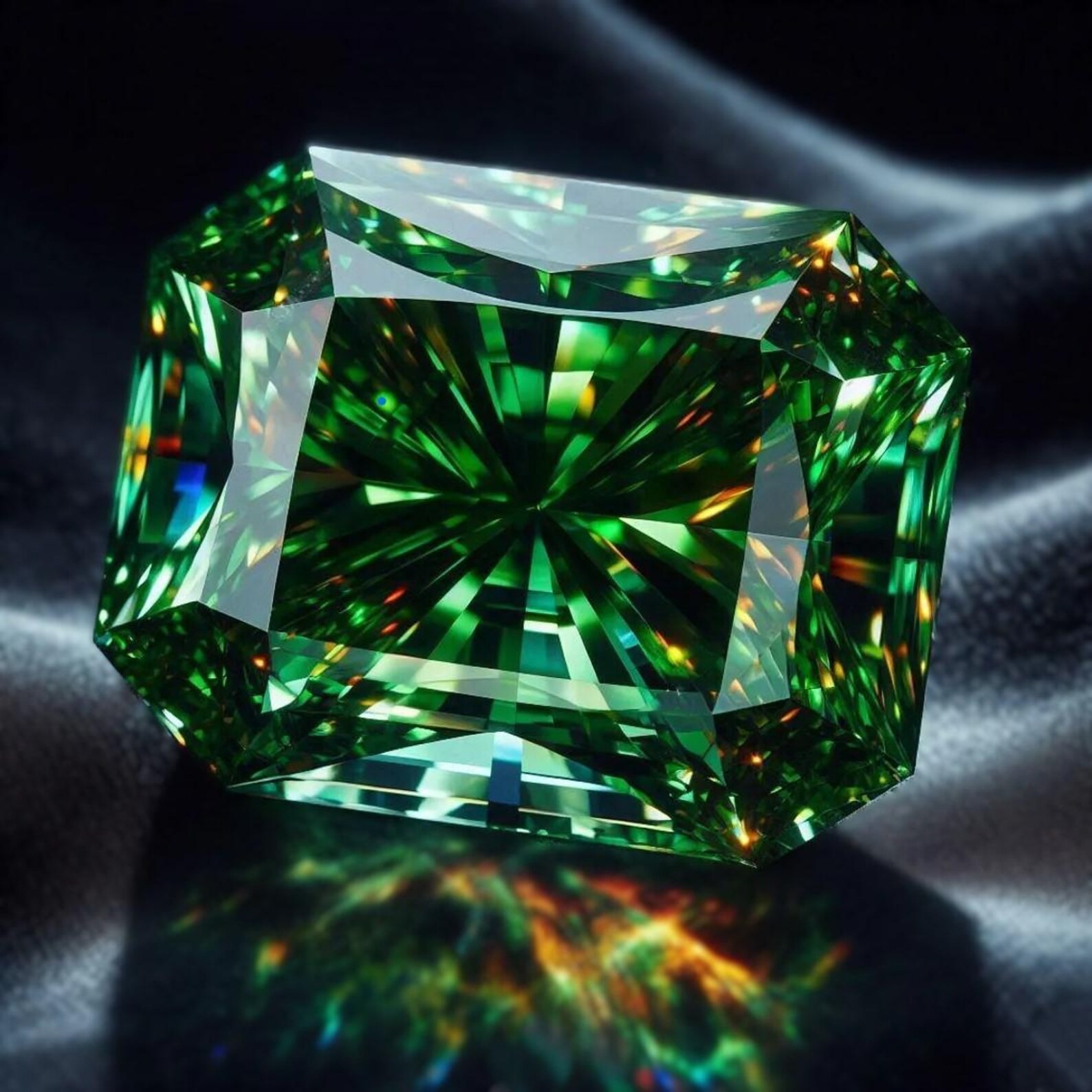 CERTIFIED Natural Green Earth Mined Diamond 3.05 Ct Radiant VVS1/ 9.5 mm