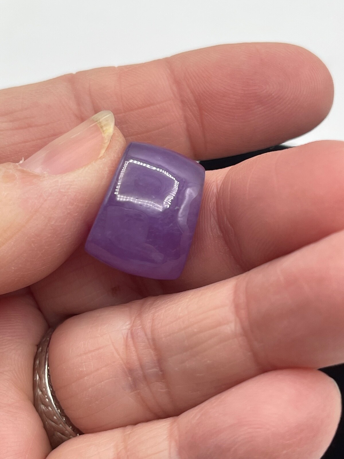 14k Gold Lavander Jade & Amethyst Pendant Slide