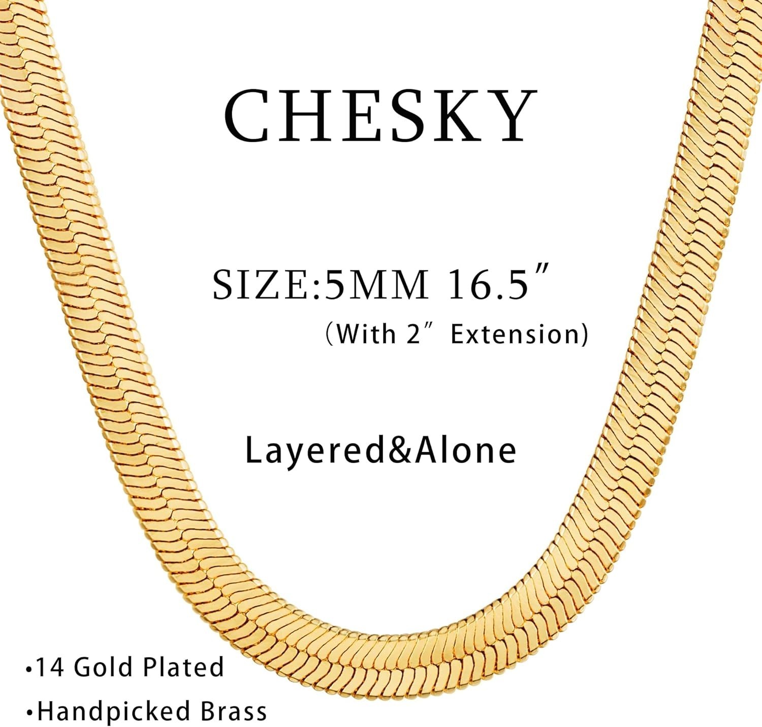 Simple Elegance: 5mm Gold Plated Choker Necklace for Women – Includes Gift Box