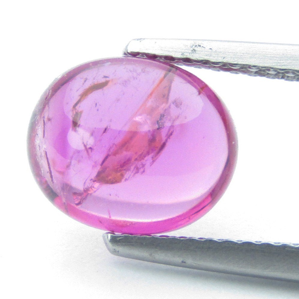 3.17Cts Amazing Natural Rubellite Tourmaline 9.7×8.1x5mm Oval Cabochon Gemstone