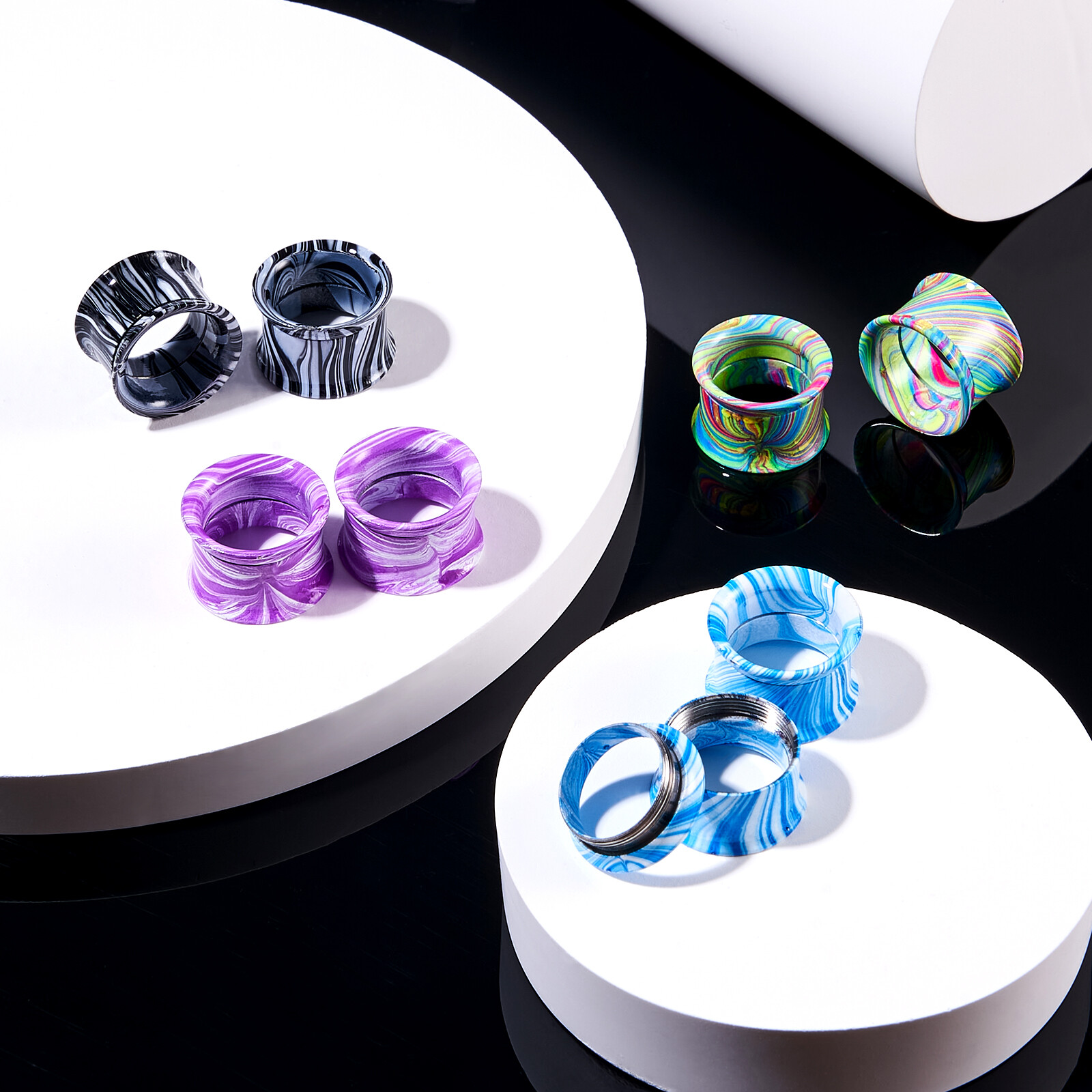 2PCS STAINLESS STEEL EAR GAUGE PLUGS SCREW FLESH TUNNEL HOLLOW EXPANDER PIERCING