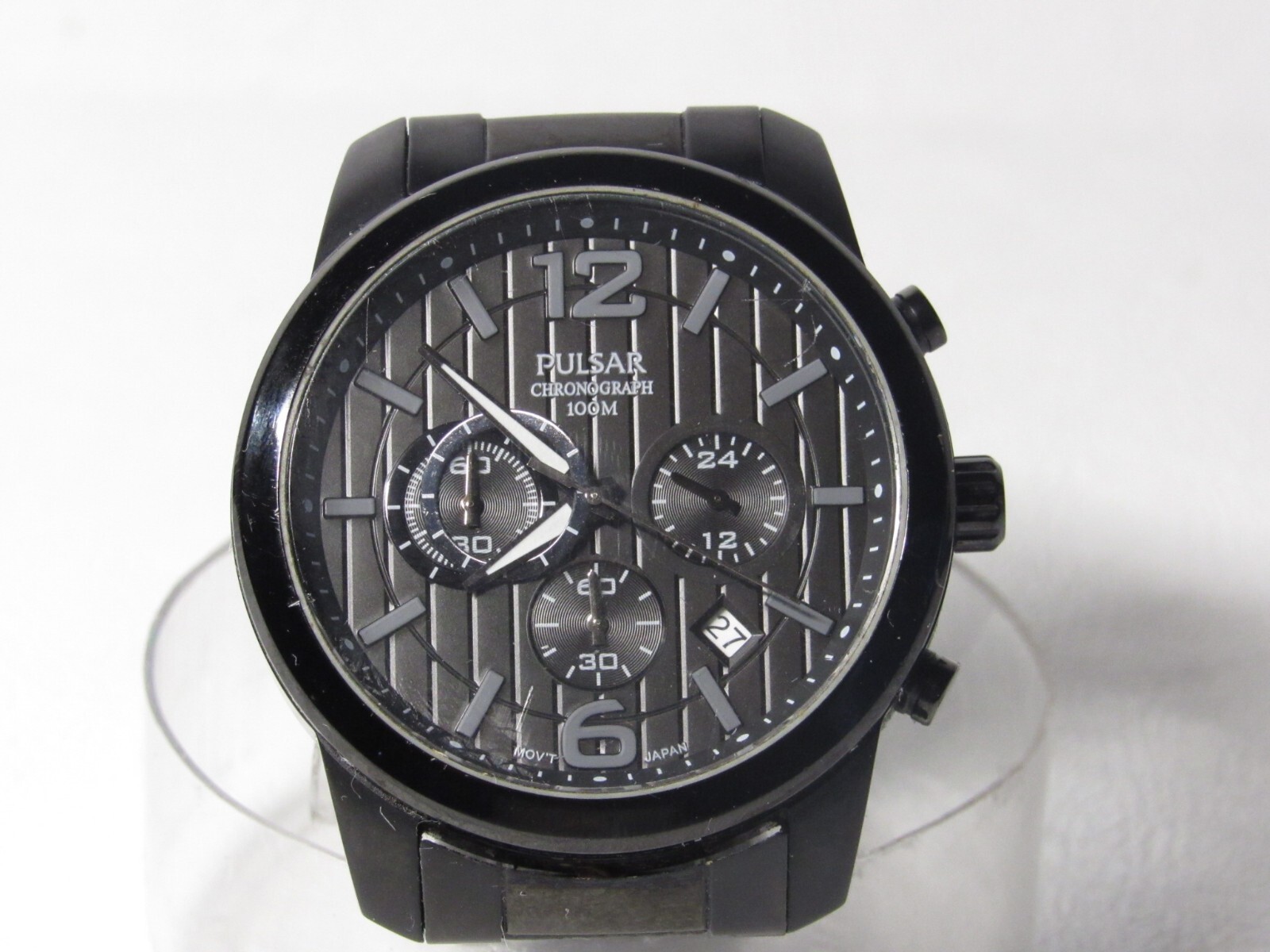 Pulsar VD53-X079 Mens Chronograph Analog Watch All Black Tone Date 44 mm