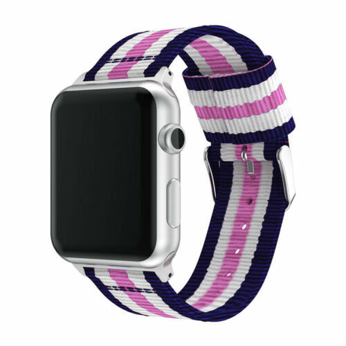 Nylon Sport Band Stripe Strap for Apple Watch Series 7 6 5 4 3 41/45mm iWatch SE