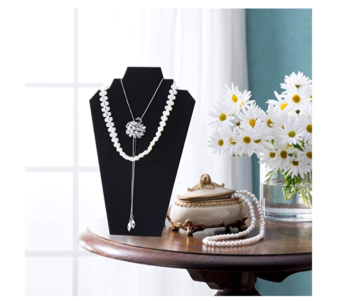 Necklace Display Stand Black Velvet Jewelry Pendant Neck Organizer Lot 6 Pack US