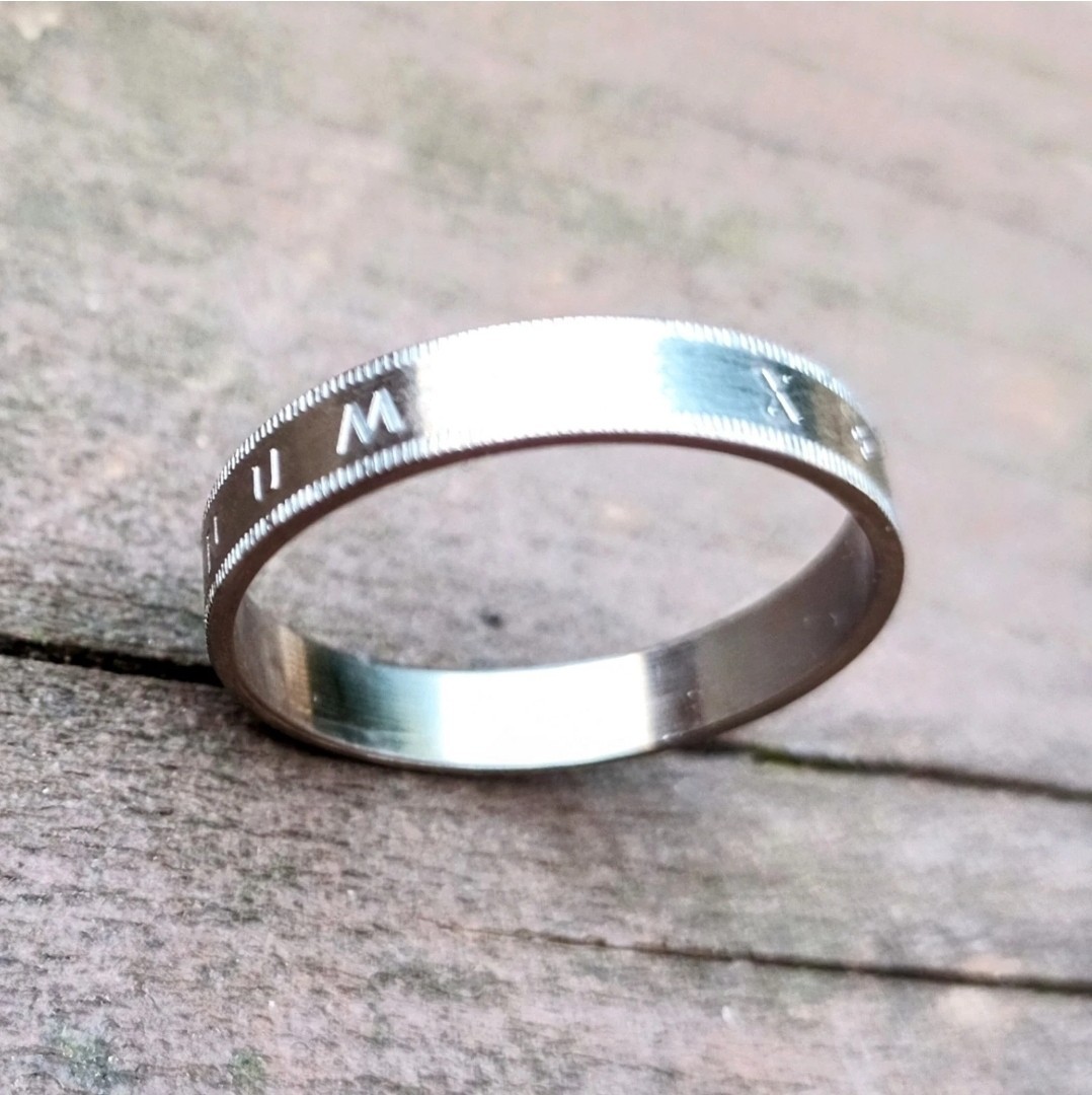 MONKEY 47 Gin Bottle RING STAINLESS STEEL with Inscription – ‘EX PLURUBUS UMUN’
