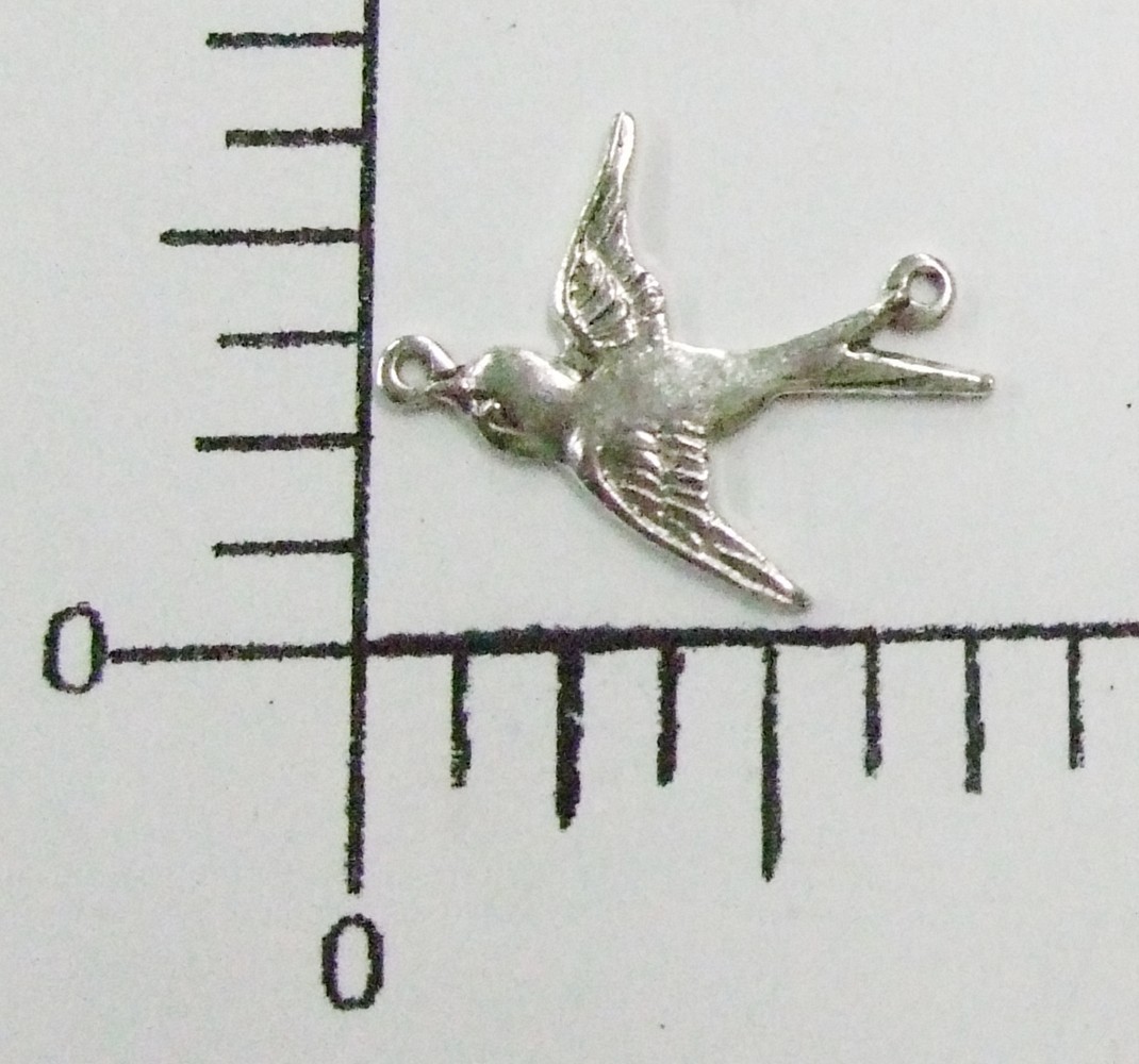 35964 – 2 Pc Flying Bird Connector Jewelry Finding Stamping Matte Silver Ox