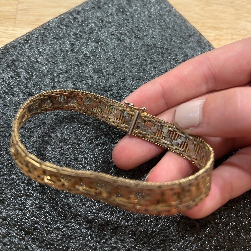 Vintage Milor Italy Gold over 925 Sterling Silver Riccio Link Bracelet