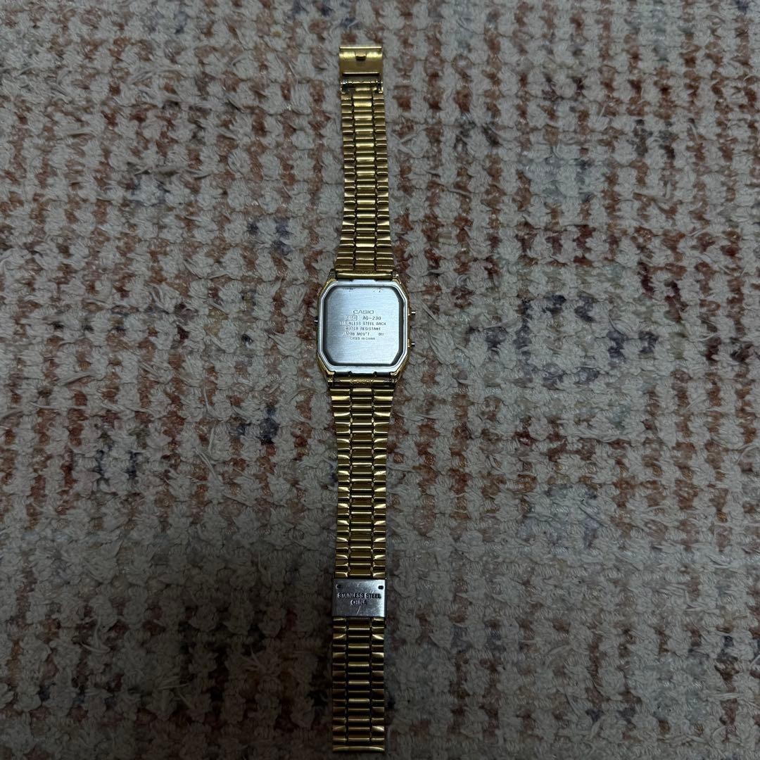 CASIO AQ-230 Gold Analog-Digital Watch