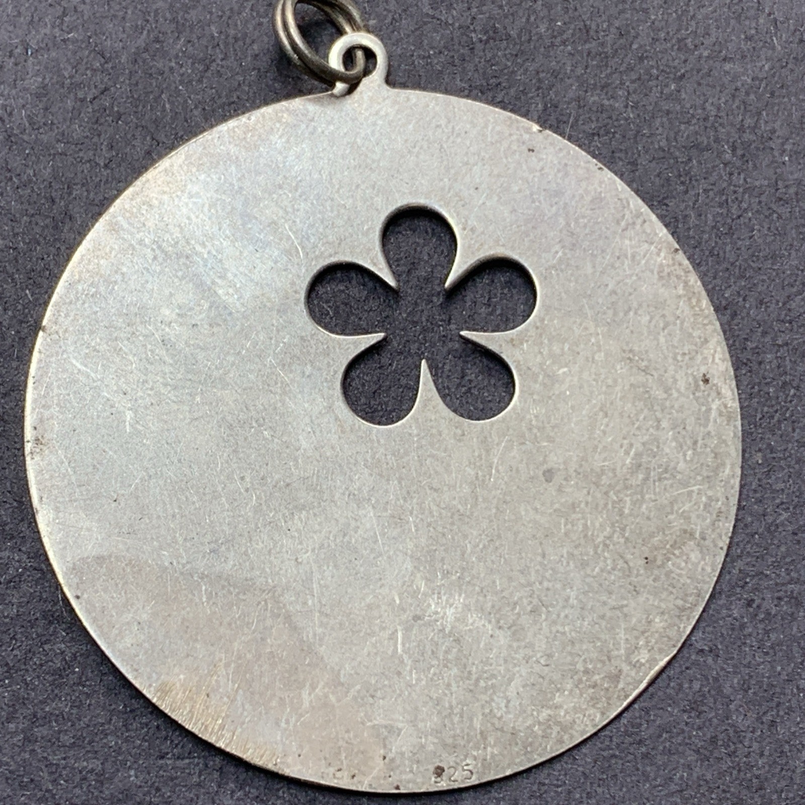 STERLING SILVER 925 Lot Necklace Pendant SS39 Large Coin Flower Love Cutout
