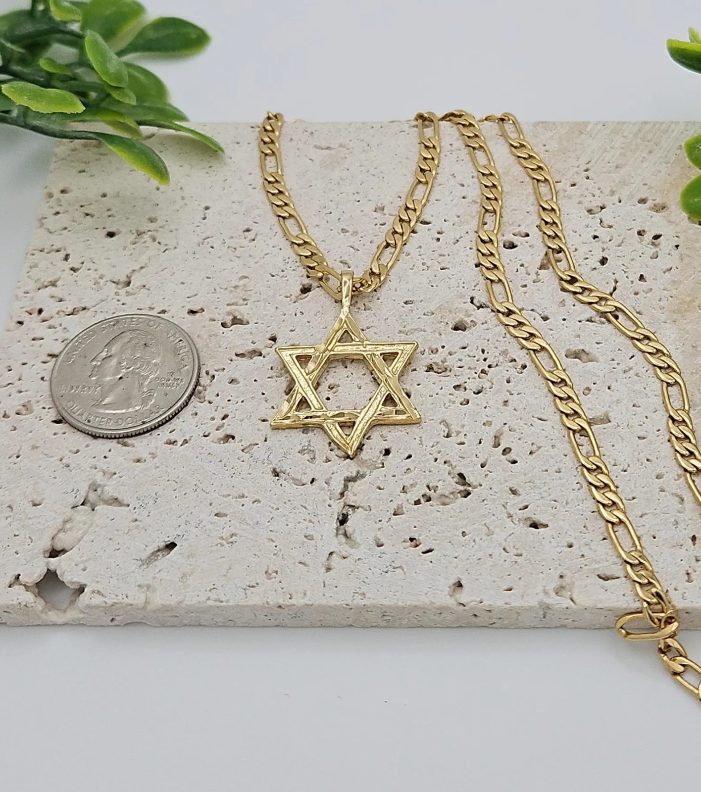 Gold Star Of David Necklace, Jewish Star Necklace, 14k Heavy Plated Gold