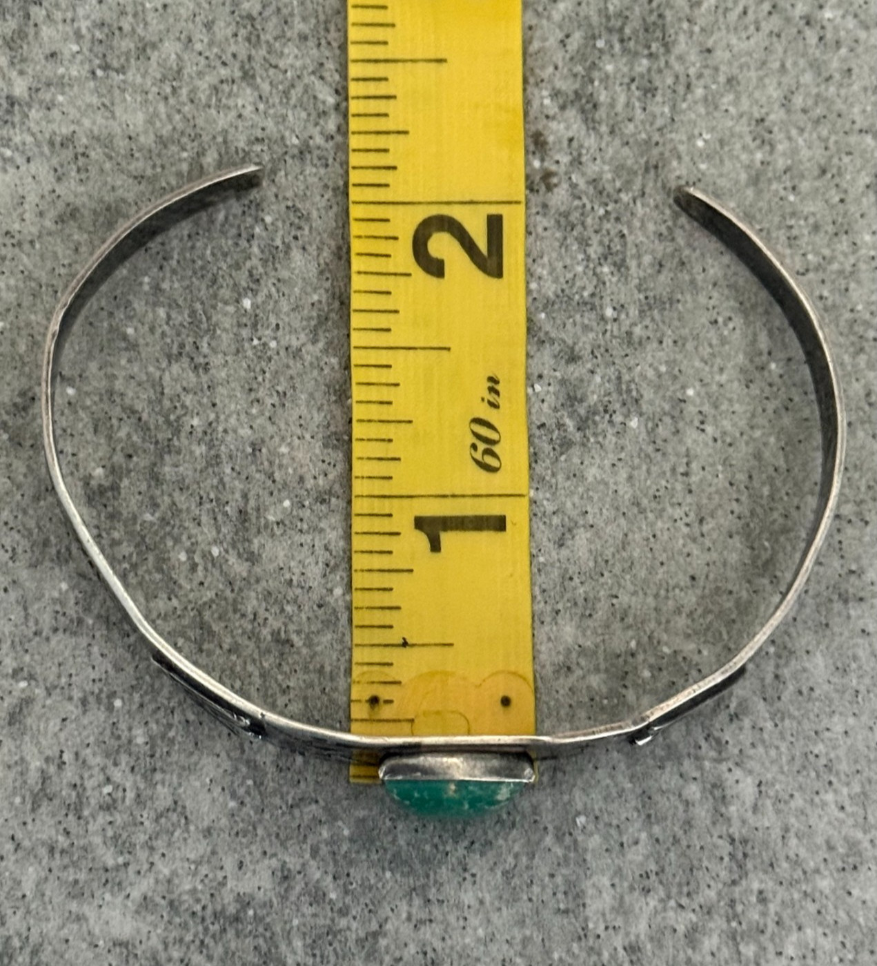 Vintage FRED HARVEY era 40’s Navajo ARROW HEAD Turquoise Silver Bracelet 7.25 in