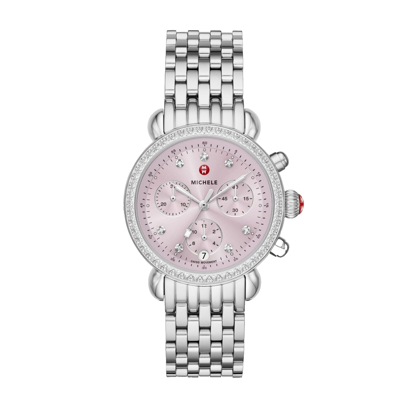 Michele CSX 36 Diamond Pink Diamond Dial Stainless Steel watch MWW03C000521
