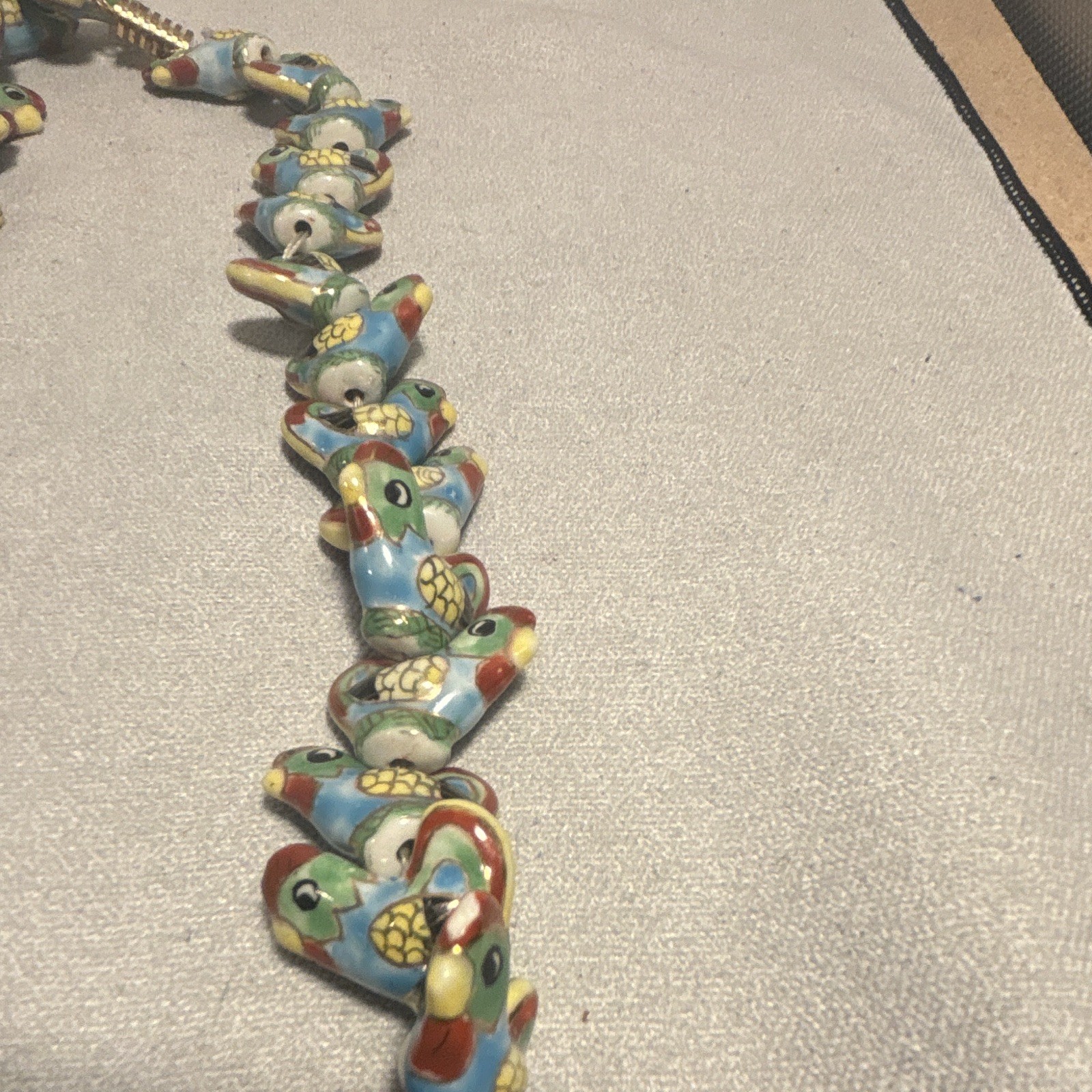 Multicolor Ceramic Bird Beaded Necklace Beaded Chain Animal Theme No Stone