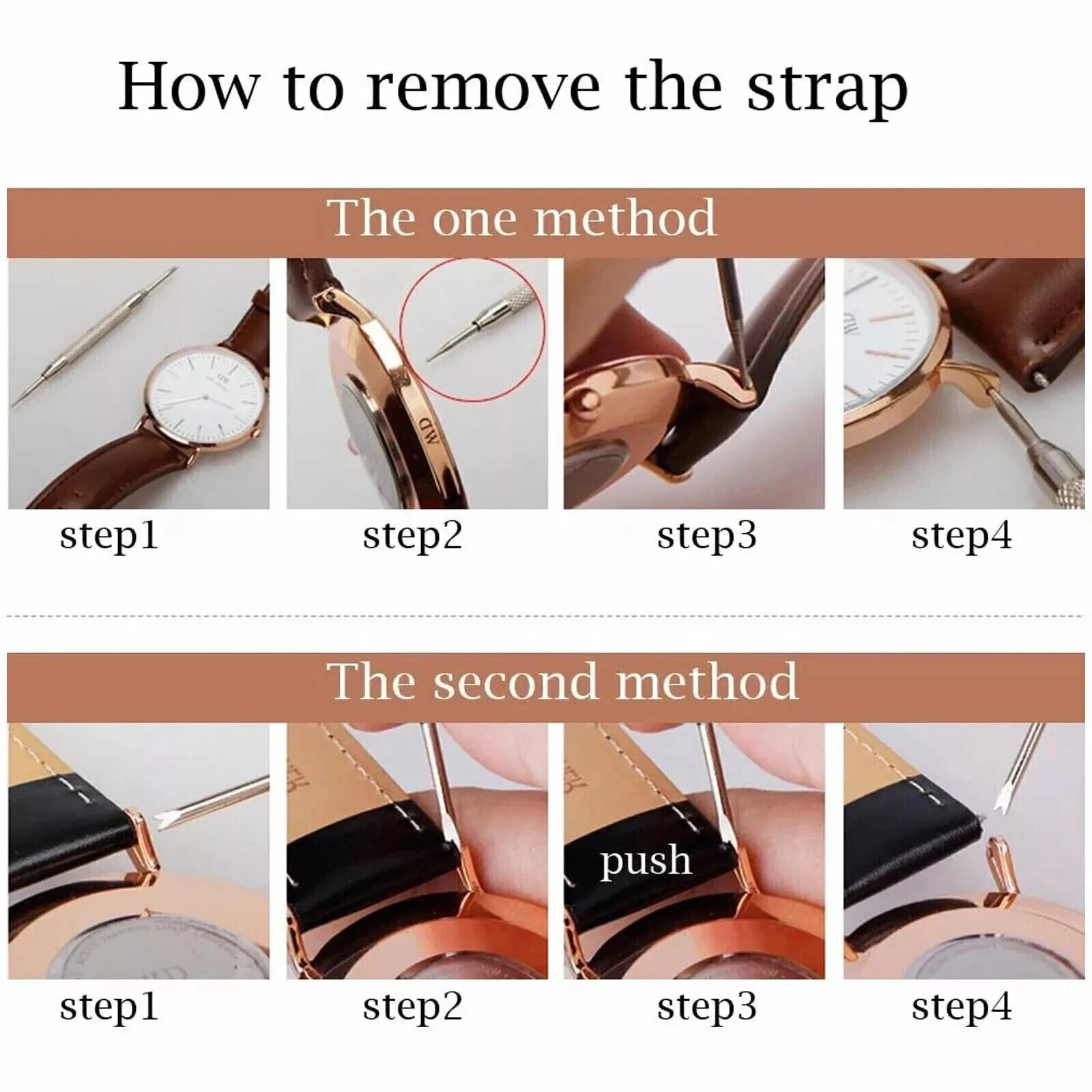 Adjustable Rectangle Watch Back Case Cover Opener Pin Remover Wrench Repair Kit