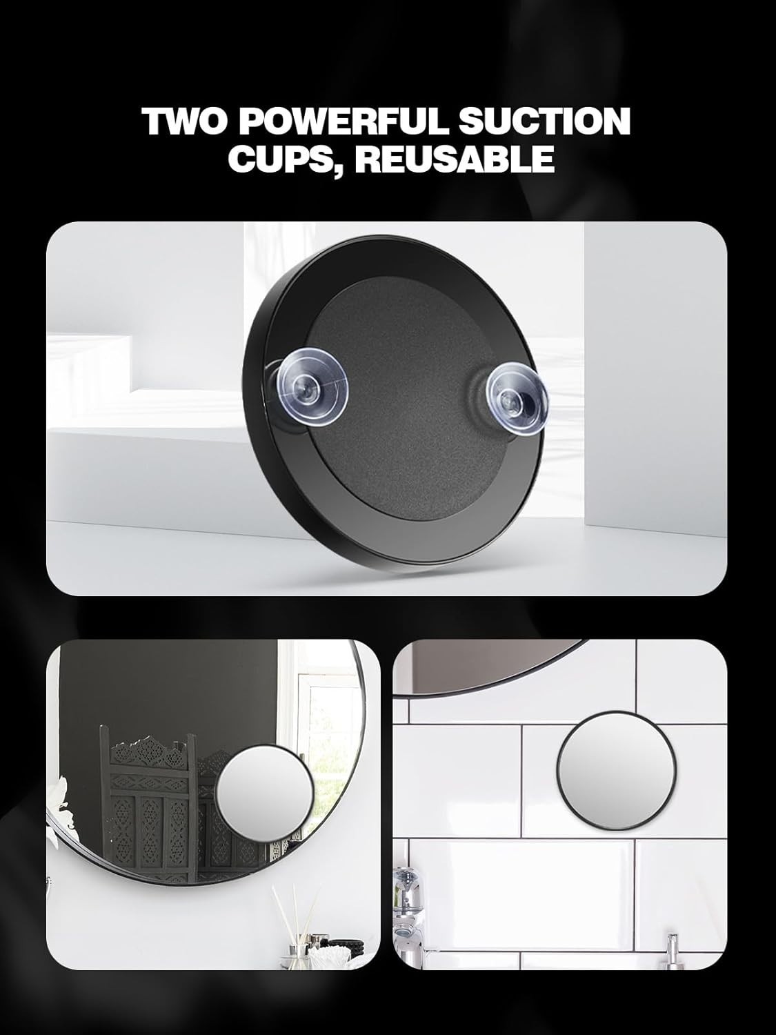 20X/30X/40X Magnifying Mirror with Suction Cups and Tweezers Set, 3.5 inches …