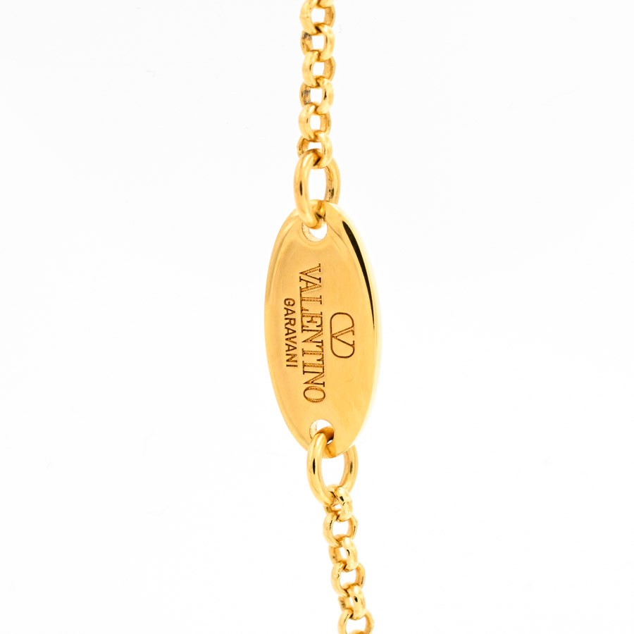 Valentino Necklace Gold Plated Chain Length 65.5/75.5cm Charm W15xH9mm For Women