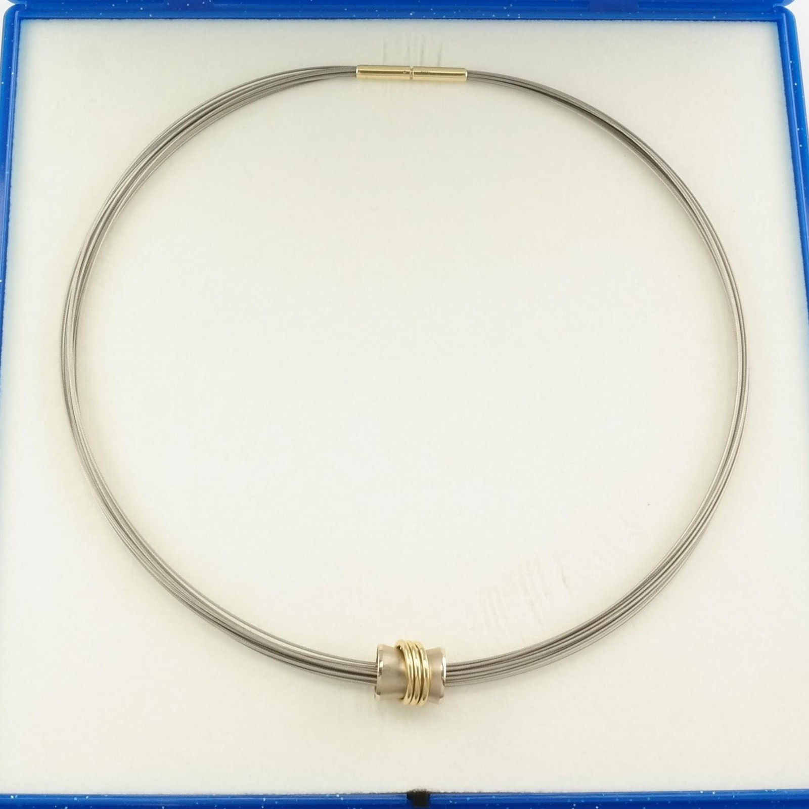 Gabriel Offiesh Steel Wire 18K 14K Gold Accent Necklace