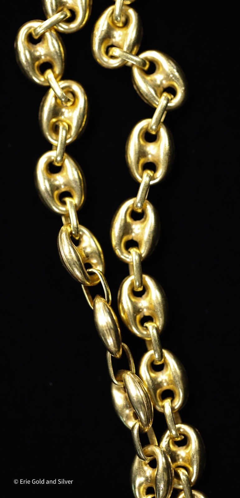 9.2mm Puffed Gucci Link 24″ 18K Yellow Gold Chain 47.80 Grams – HEAVY!
