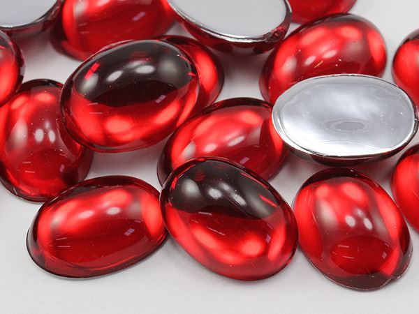 14x10mm Assorted Colors Flat Back Acrylic Oval Cabochons – 120 Pieces