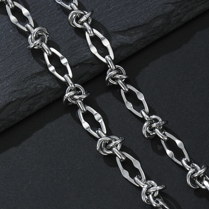 1pc Y2k Hip Hop Titanium Steel Geometric Necklace for Man Woman Punk Irregular S