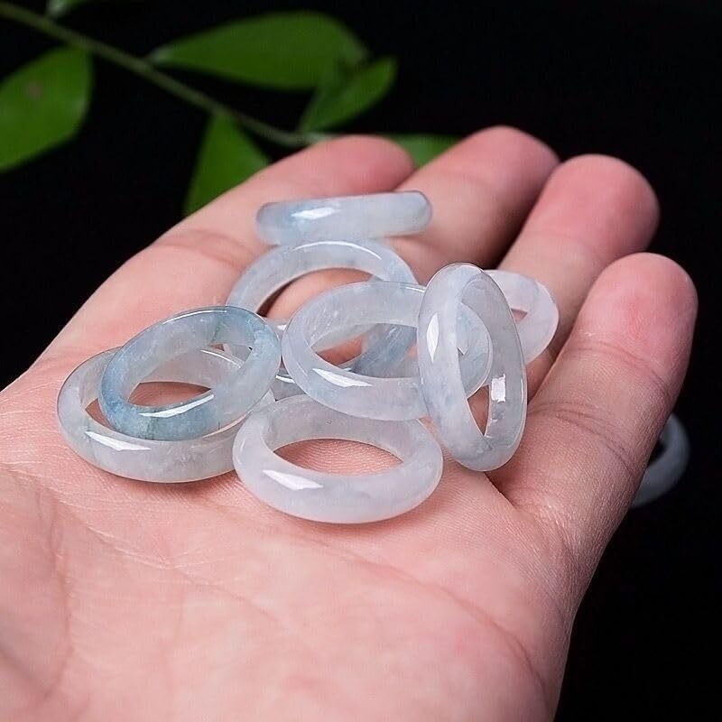 Natural A Grade Jade Band Burma Jade Ring for Women Men, Myanmar Jadeite Jewelry