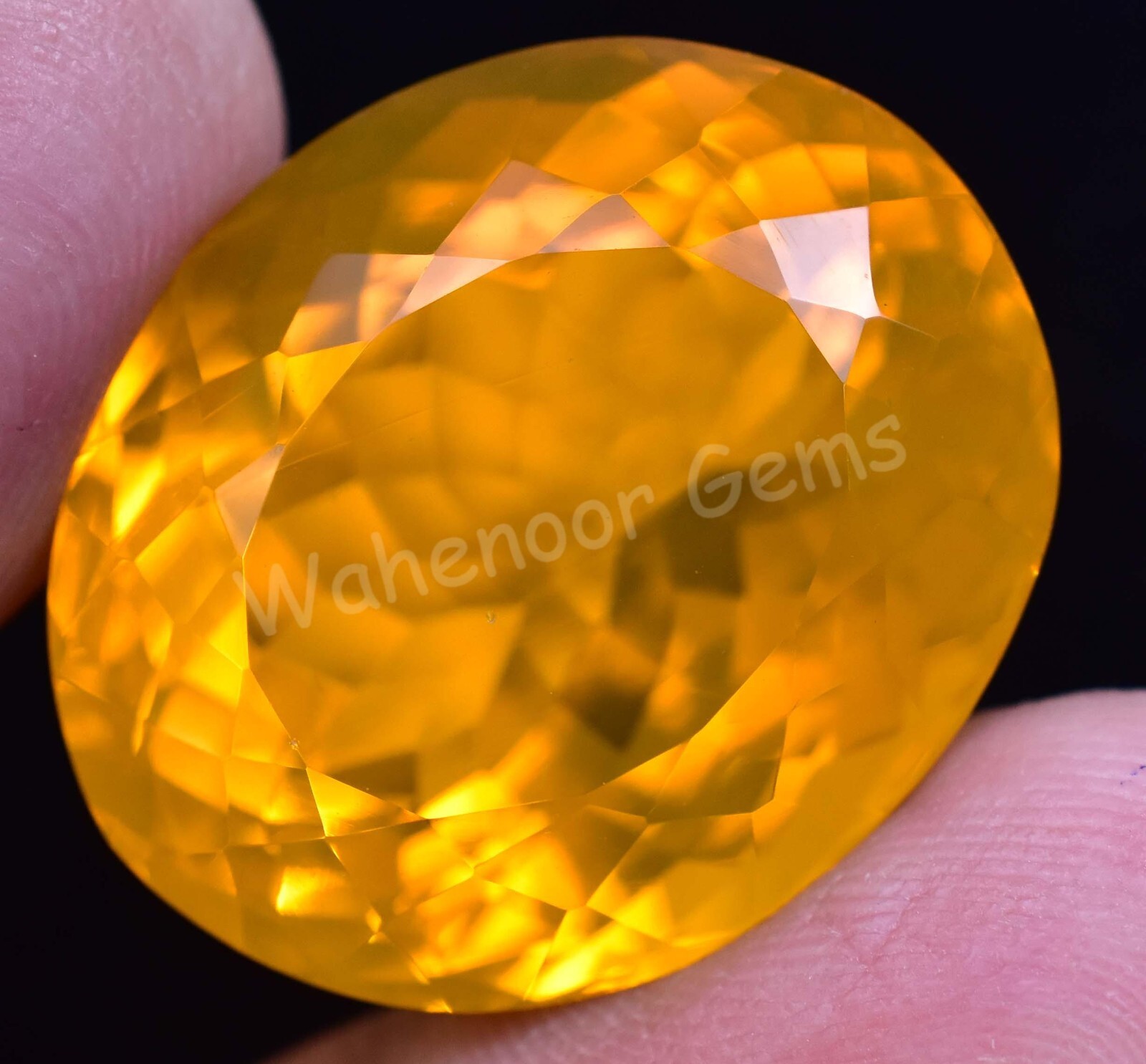 Natural Orange Opal 40.55 Ct Oval Welo Mexican Unheated Rare Gemstone Certified