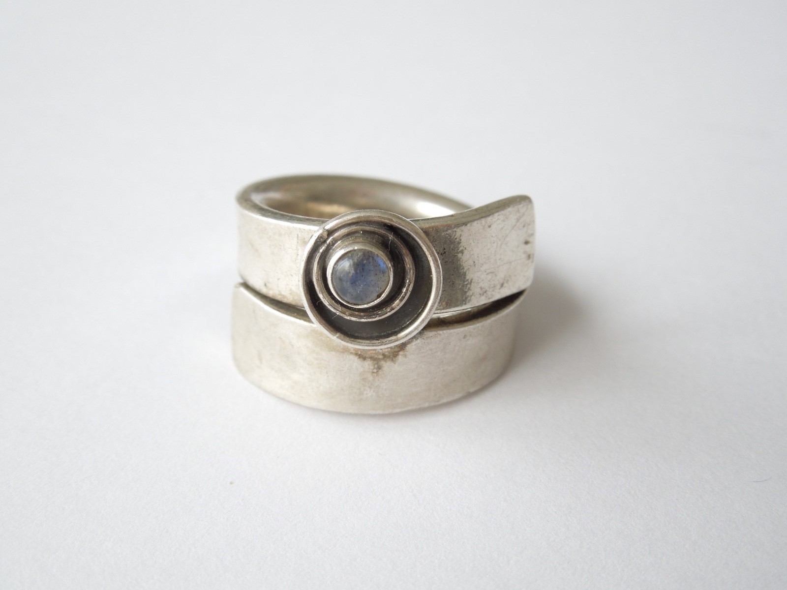 WMF Moonstone Ring Vintage Wide 61 19.8 g 1.7 cm Sterling Silver