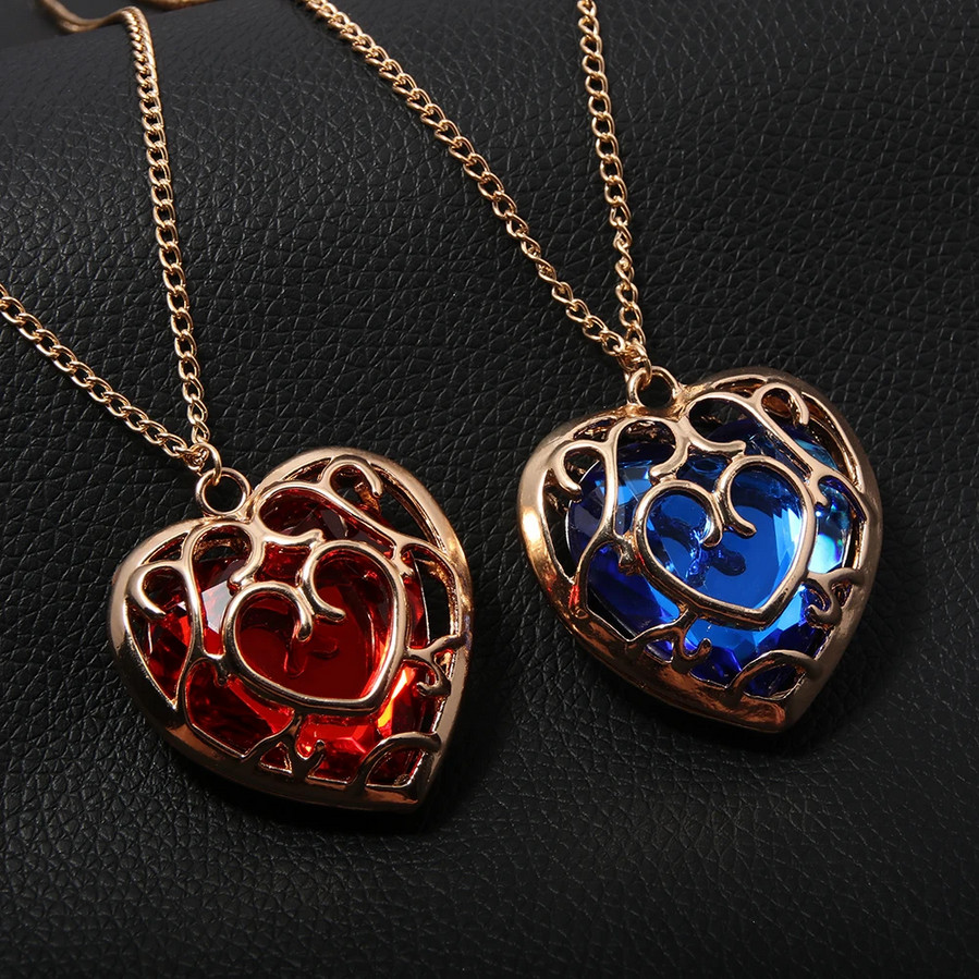 Zelda Link Heart Necklace Video Game Jewelry Love Pendant