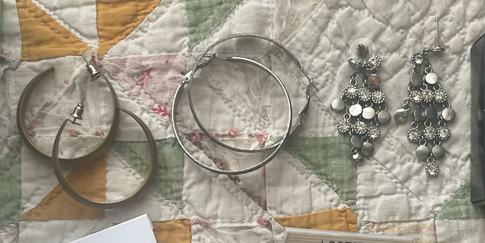 EARRINGS LOT DANGLE DROP HOOP STUD RHINESTONE