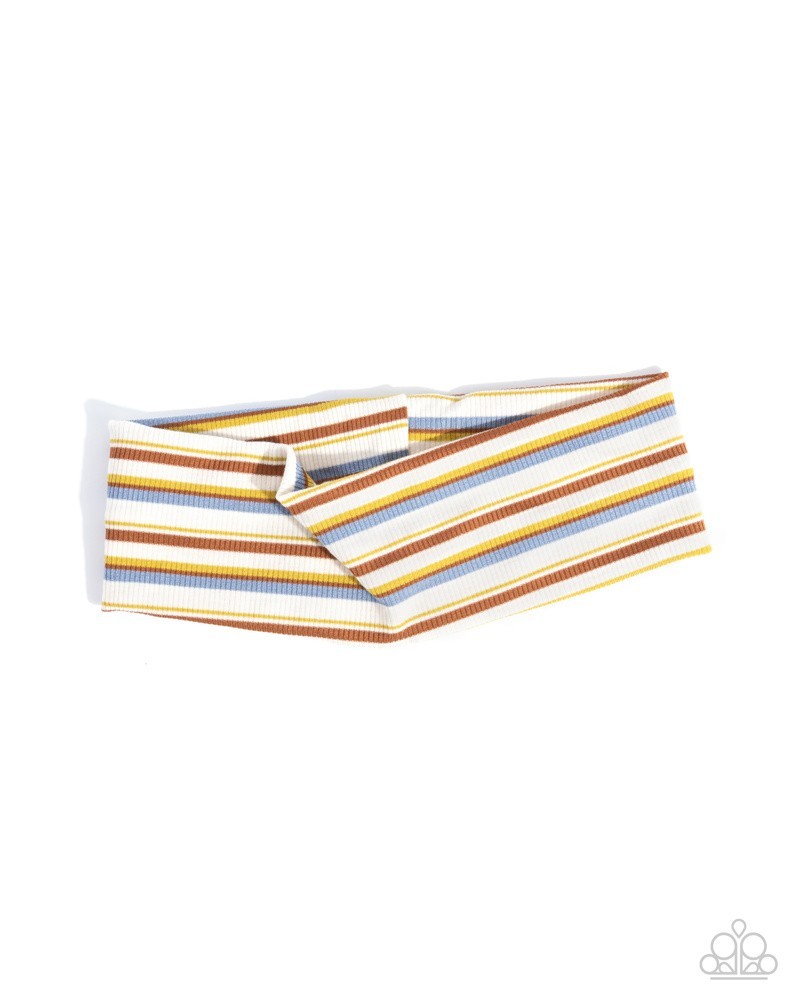 Paparazzi Striped Suffragette – Multi – Brown -Stripes – Fabric – Hair Headband