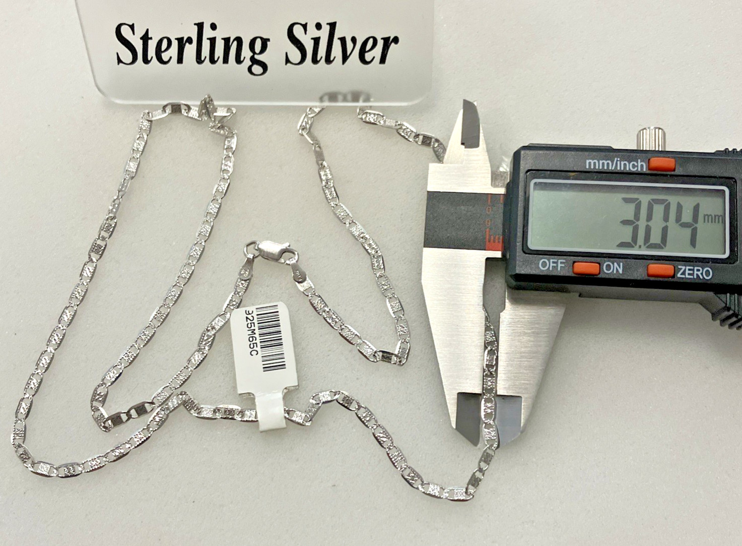 925 Italy Sterling Silver Solid Mariner Chain 6.5grams 3mm 24inches Necklace
