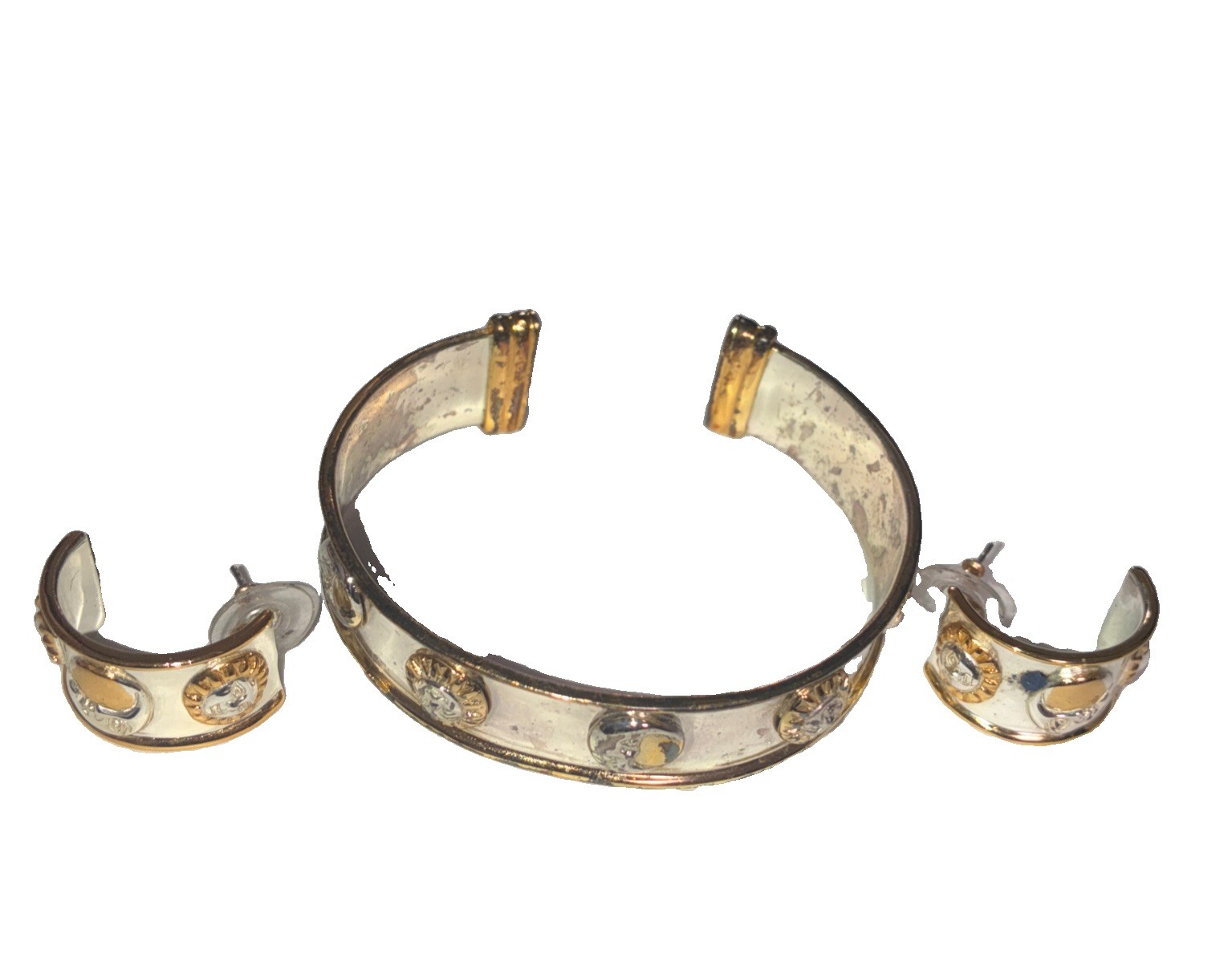 SERGIO BUSTAMANTE COSMOS Sterling & Gold Vermeil Cuff Bracelet & Earrings
