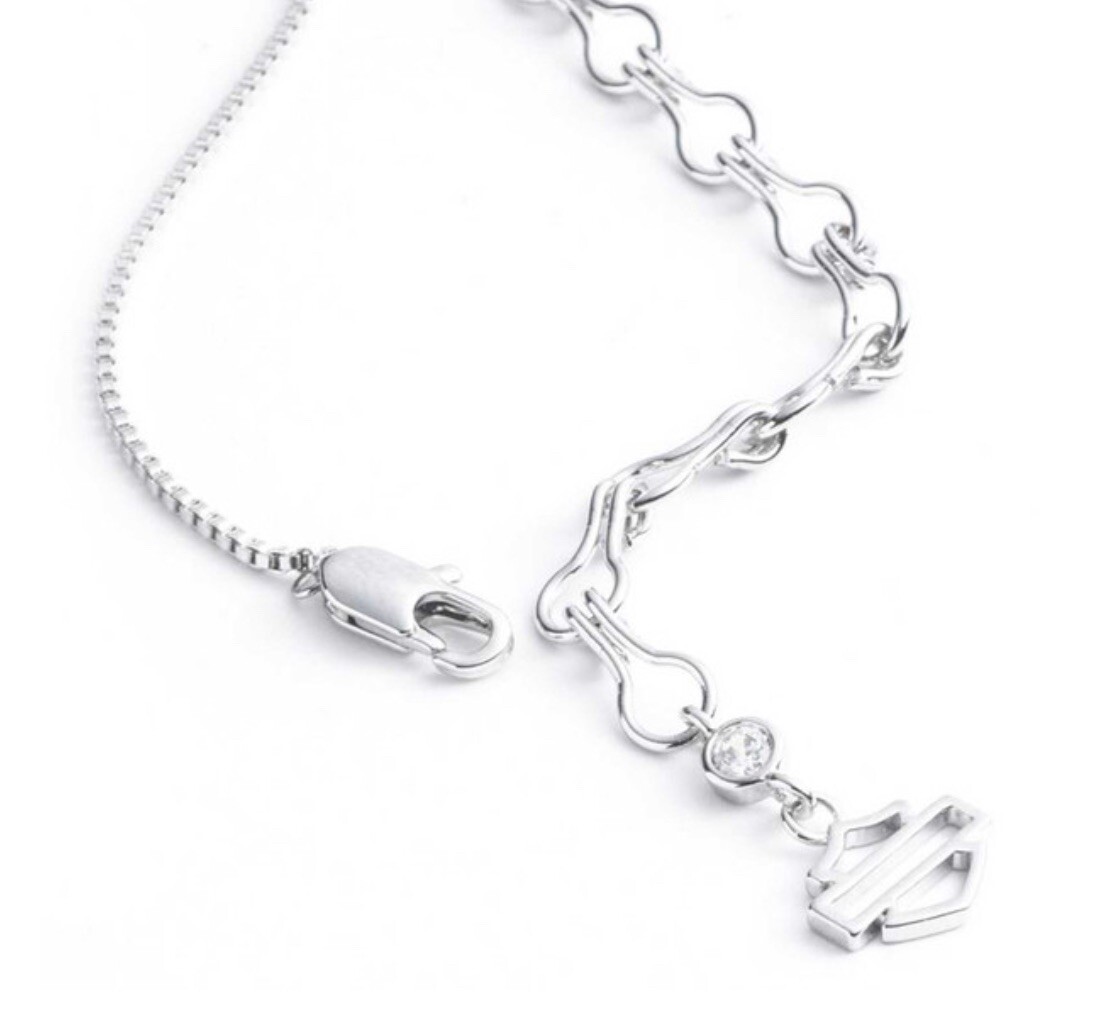 Harley Davidson Women’s Tiger’s Eye Bar & Shield Logo Necklace 34N00020